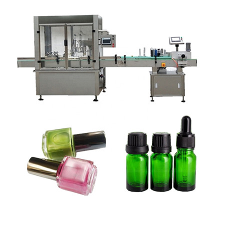 ອັດຕະໂນມັດ mono block vials e-liquid ແລະທາງປາກຂອງແຫຼວຂະຫນາດນ້ອຍກະທັດຮັດຮອບການຕື່ມ capping ສາຍເຄື່ອງຕິດສະຫຼາກ